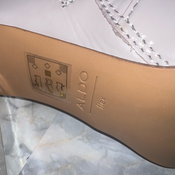 Aldo Shiny Heeled Boots Soft light Pink/Nude color - Picture 4 of 5